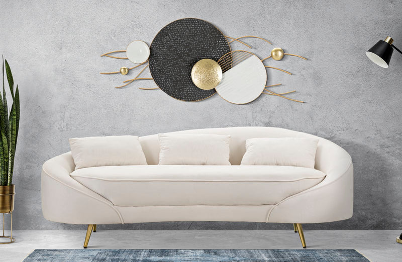 Canapea Mauro Ferretti 3 Oslo cu, Crem/Auriu, 185x68 cm