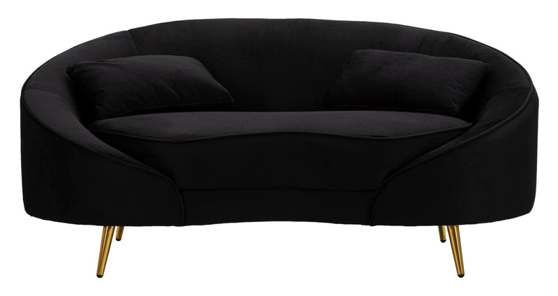 Canapea Mauro Ferretti 2 Oslo cu, Negru Ang Auriu, 148x68 cm