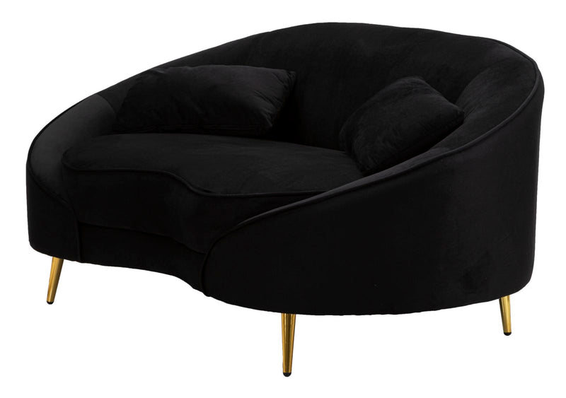 Canapea Mauro Ferretti 2 Oslo cu, Negru Ang Auriu, 148x68 cm