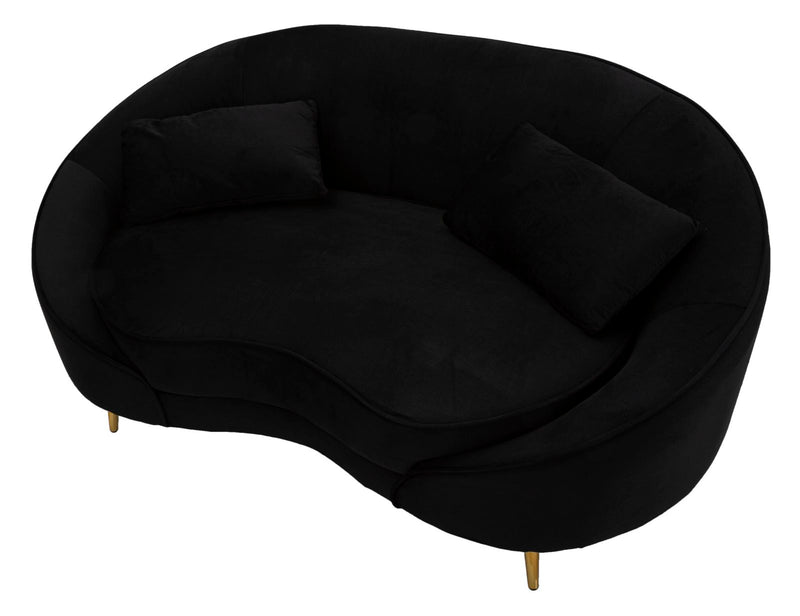 Canapea Mauro Ferretti 2 Oslo cu, Negru Ang Auriu, 148x68 cm
