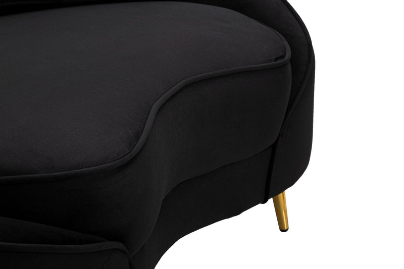 Canapea Mauro Ferretti 2 Oslo cu, Negru Ang Auriu, 148x68 cm