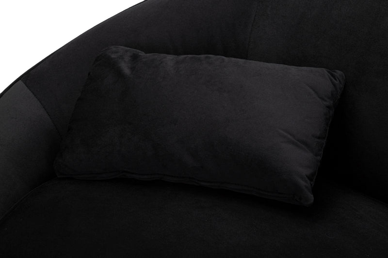 Canapea Mauro Ferretti 2 Oslo cu, Negru Ang Auriu, 148x68 cm