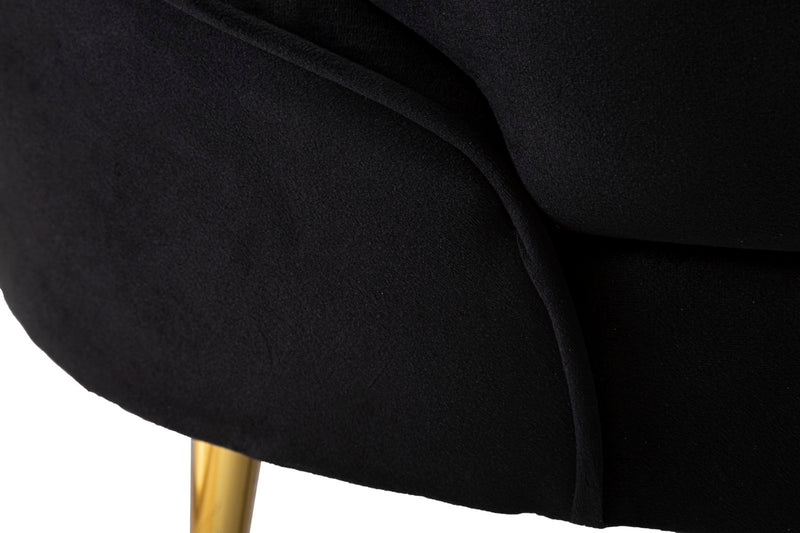Canapea Mauro Ferretti 2 Oslo cu, Negru Ang Auriu, 148x68 cm