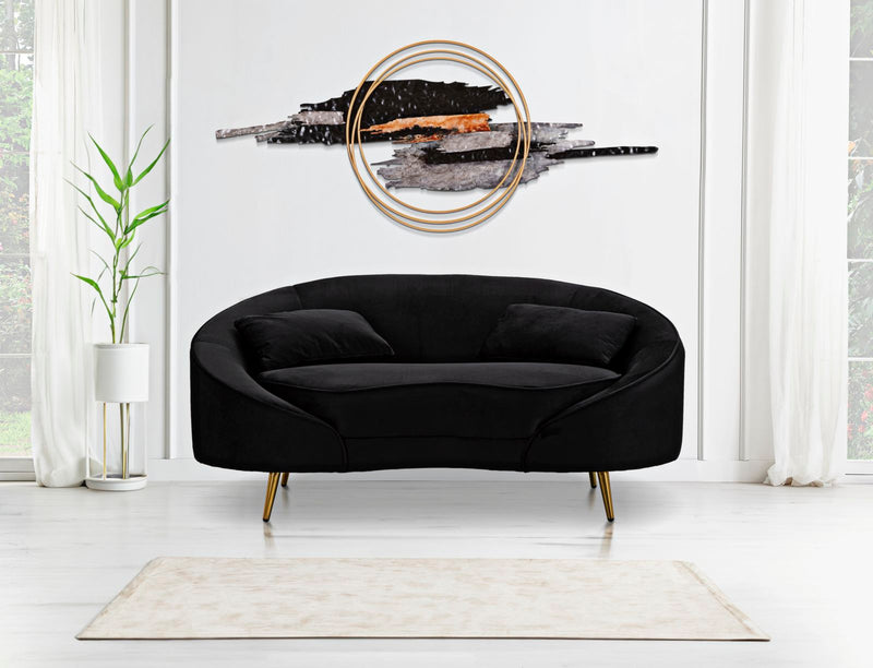 Canapea Mauro Ferretti 2 Oslo cu, Negru Ang Auriu, 148x68 cm