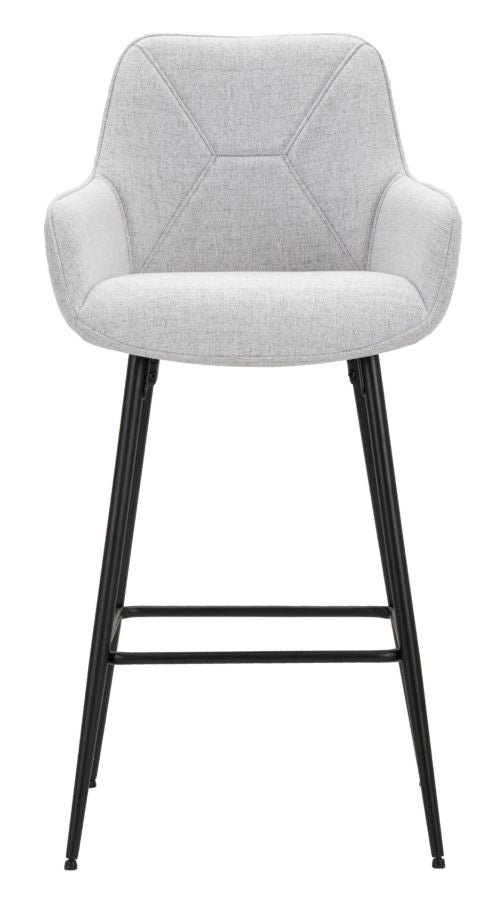 Set 2 scaune de bar din lemn și tesatura Mauro Ferretti GREY, gri & negru, 55×55×109 cm