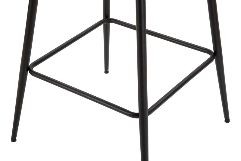Set 2 scaune de bar din lemn și tesatura Mauro Ferretti GREY, gri & negru, 55×55×109 cm