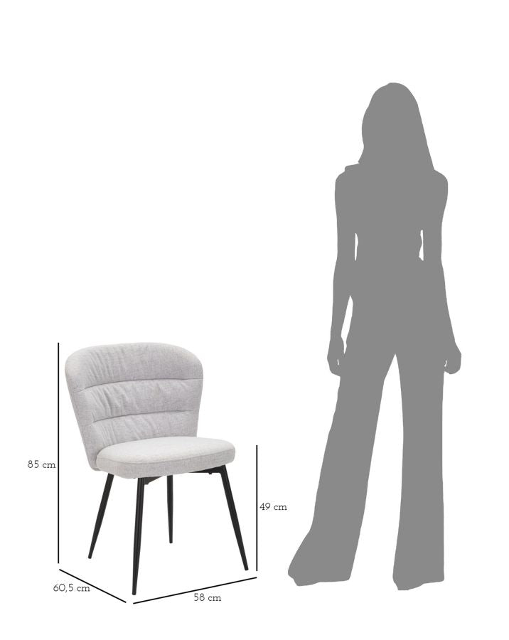 Scaun Mauro Ferretti Losanna, Greyand Negru, 58x85 cm