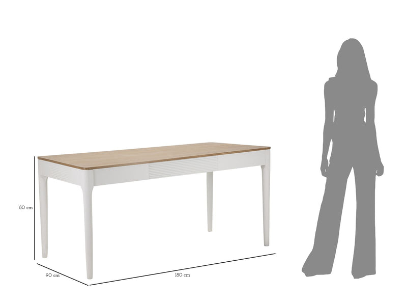 Masă Dining Mauro Ferretti Matera, Alb/Maro, 180x80 cm