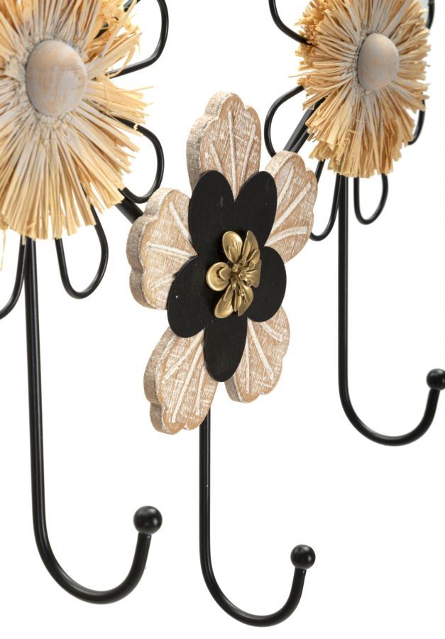 Cuier Mauro Ferretti Iron,Wood, Negru/Maro, 61x30 cm