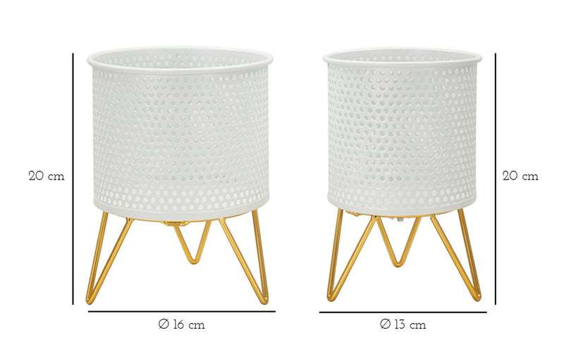 Suport Vaze Mauro Ferretti Gaspy, Auriu/Alb, Ø16 cm