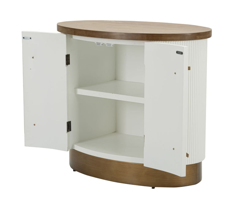 Dulap Mauro Ferretti 2 Door Tolosa, Alb/Maro/Auriu, 79x67 cm