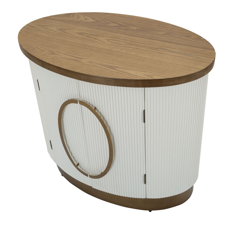 Dulap Mauro Ferretti 2 Door Tolosa, Alb/Maro/Auriu, 79x67 cm