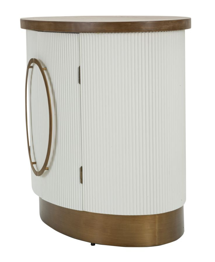 Dulap Mauro Ferretti 2 Door Tolosa, Alb/Maro/Auriu, 79x67 cm