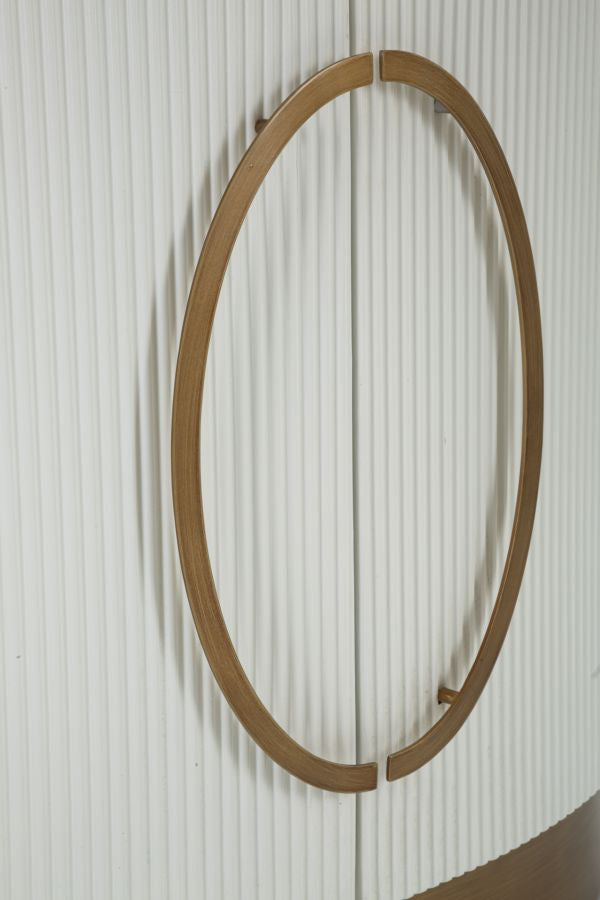 Dulap Mauro Ferretti 2 Door Tolosa, Alb/Maro/Auriu, 79x67 cm