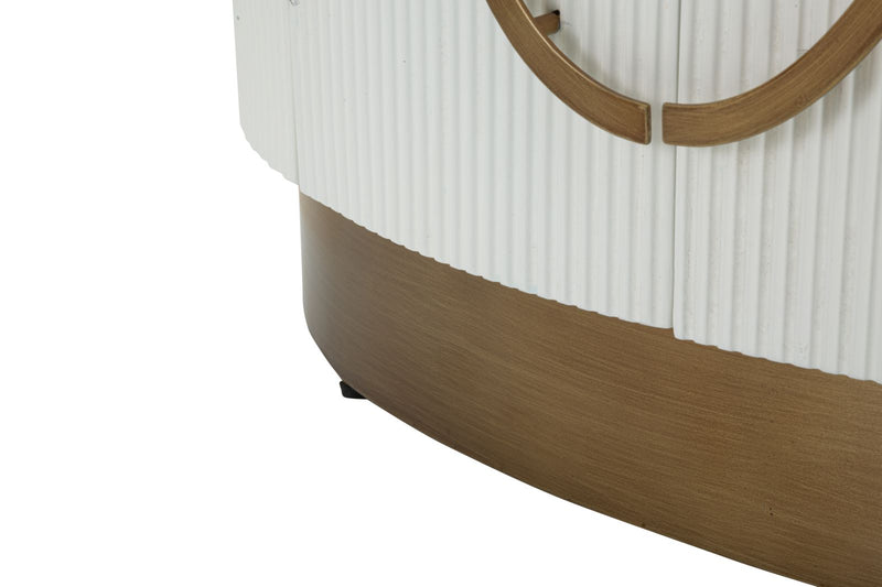 Dulap Mauro Ferretti 2 Door Tolosa, Alb/Maro/Auriu, 79x67 cm