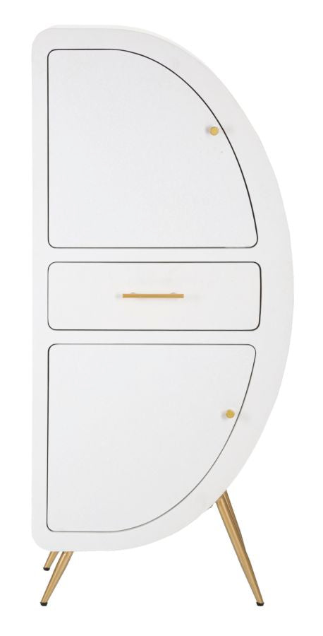 Dulap Mauro Ferretti 2 Door Venus, Alb/Auriu, 60x133 cm