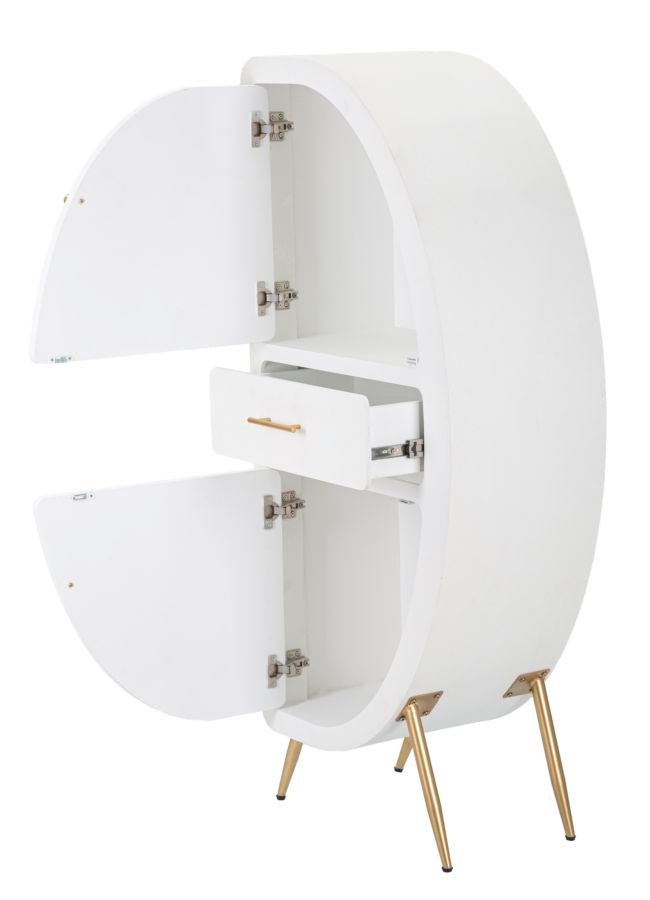 Dulap Mauro Ferretti 2 Door Venus, Alb/Auriu, 60x133 cm