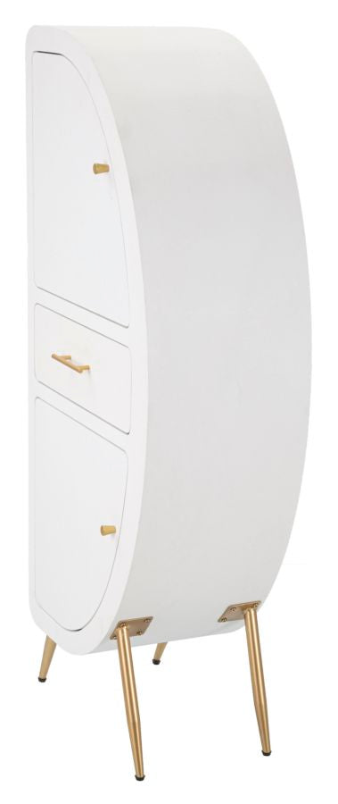 Dulap Mauro Ferretti 2 Door Venus, Alb/Auriu, 60x133 cm