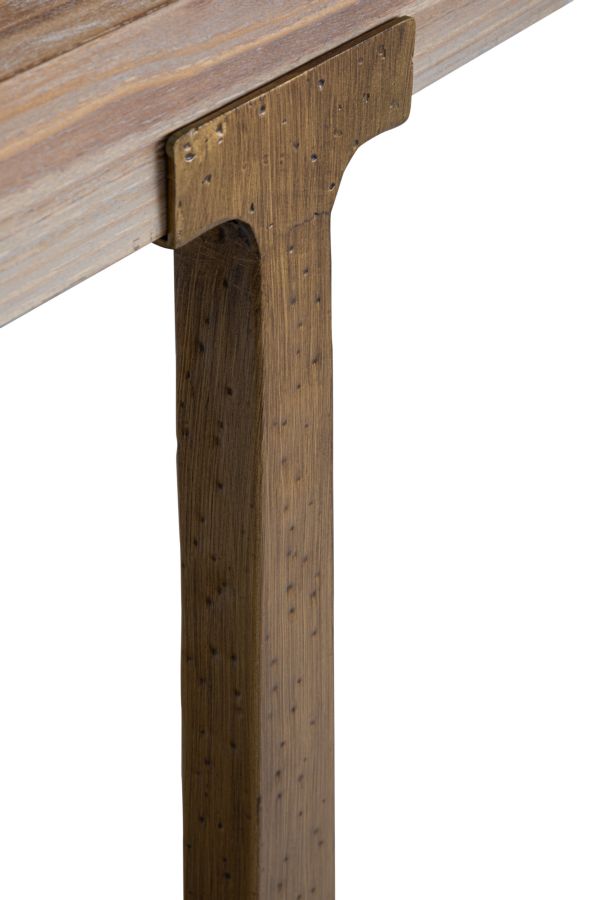 Masă Dining Mauro Ferretti Ankara, Maro/Auriu, 180x78 cm