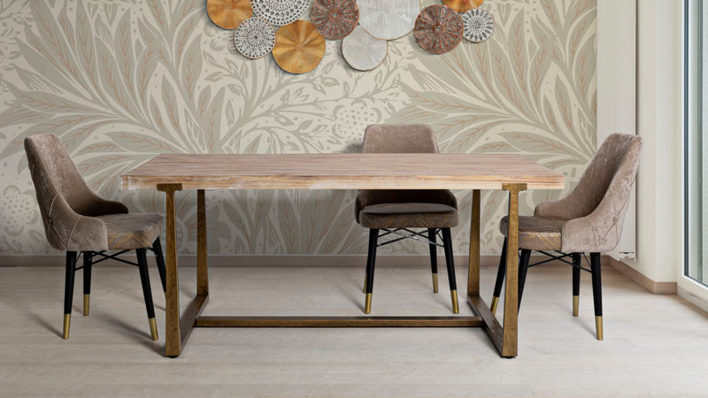 Masă Dining Mauro Ferretti Ankara, Maro/Auriu, 180x78 cm