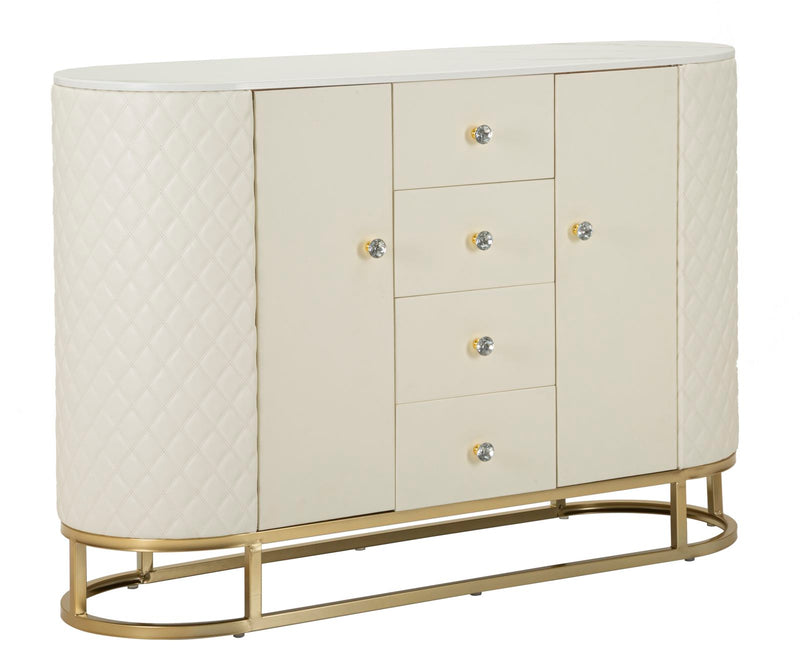 Dulap Mauro Ferretti Sharon, Alb/Auriu, 120x85 cm