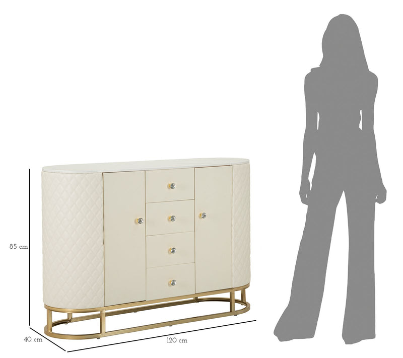 Dulap Mauro Ferretti Sharon, Alb/Auriu, 120x85 cm