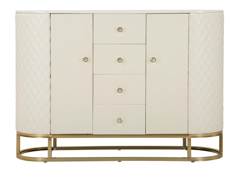 Dulap Mauro Ferretti Sharon, Alb/Auriu, 120x85 cm