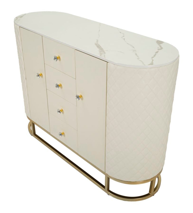 Dulap Mauro Ferretti Sharon, Alb/Auriu, 120x85 cm