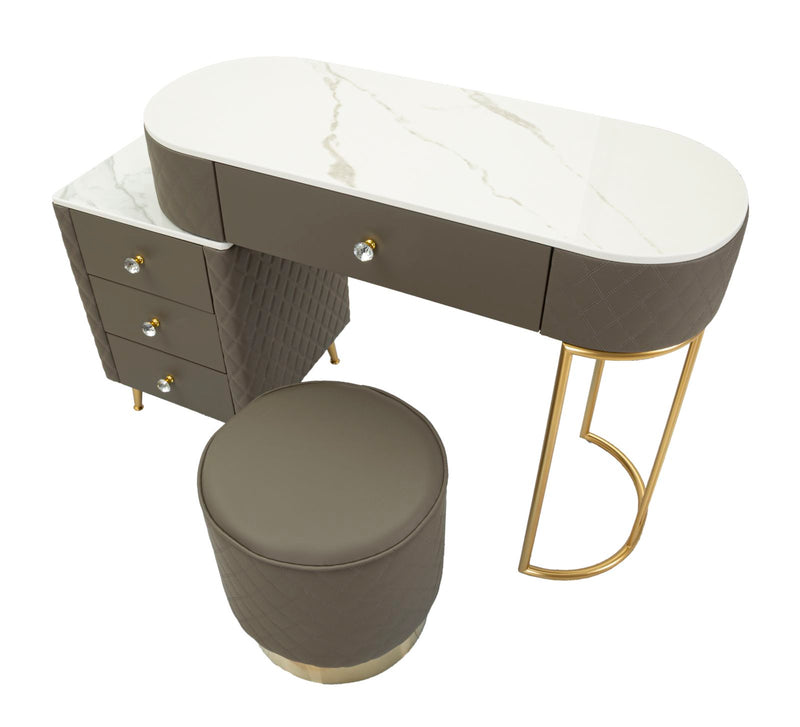 Noptieră Mauro Ferretti Sharon, Gri/Auriu, Ø36 cm