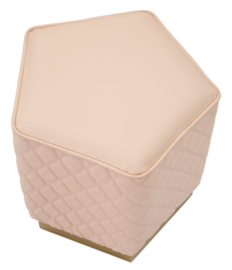 Taburet Mauro Ferretti Pentagonal Sharon, Roz/Auriu, 38x38 cm