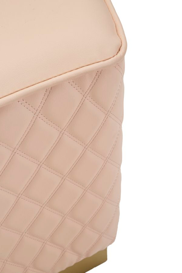 Taburet Mauro Ferretti Pentagonal Sharon, Roz/Auriu, 38x38 cm