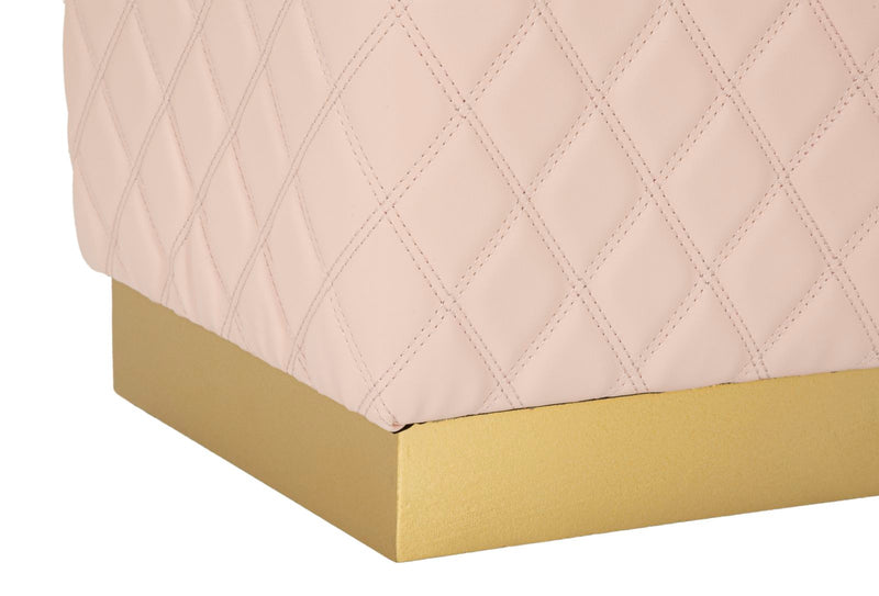 Taburet Mauro Ferretti Pentagonal Sharon, Roz/Auriu, 38x38 cm