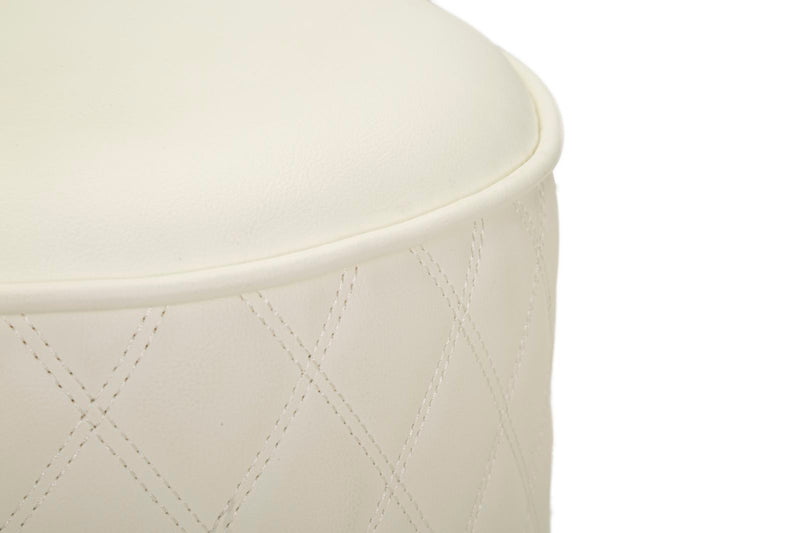 Taburet Mauro Ferretti Rotund Sharon, Alb/Auriu, Ø36 cm