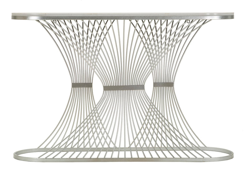 Consolă Mauro Ferretti Stripe, Argintiu, 120x79 cm