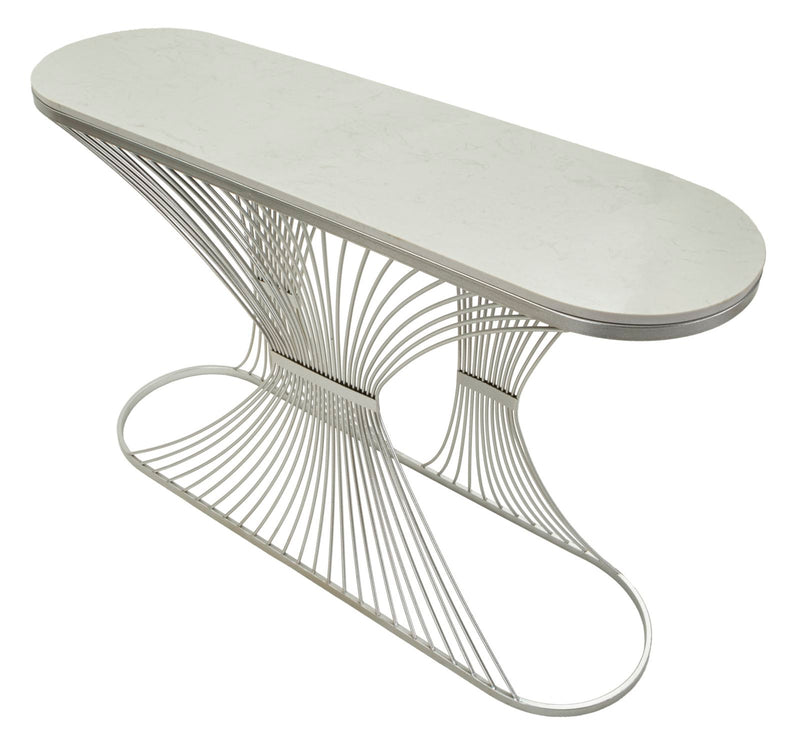 Consolă Mauro Ferretti Stripe, Argintiu, 120x79 cm