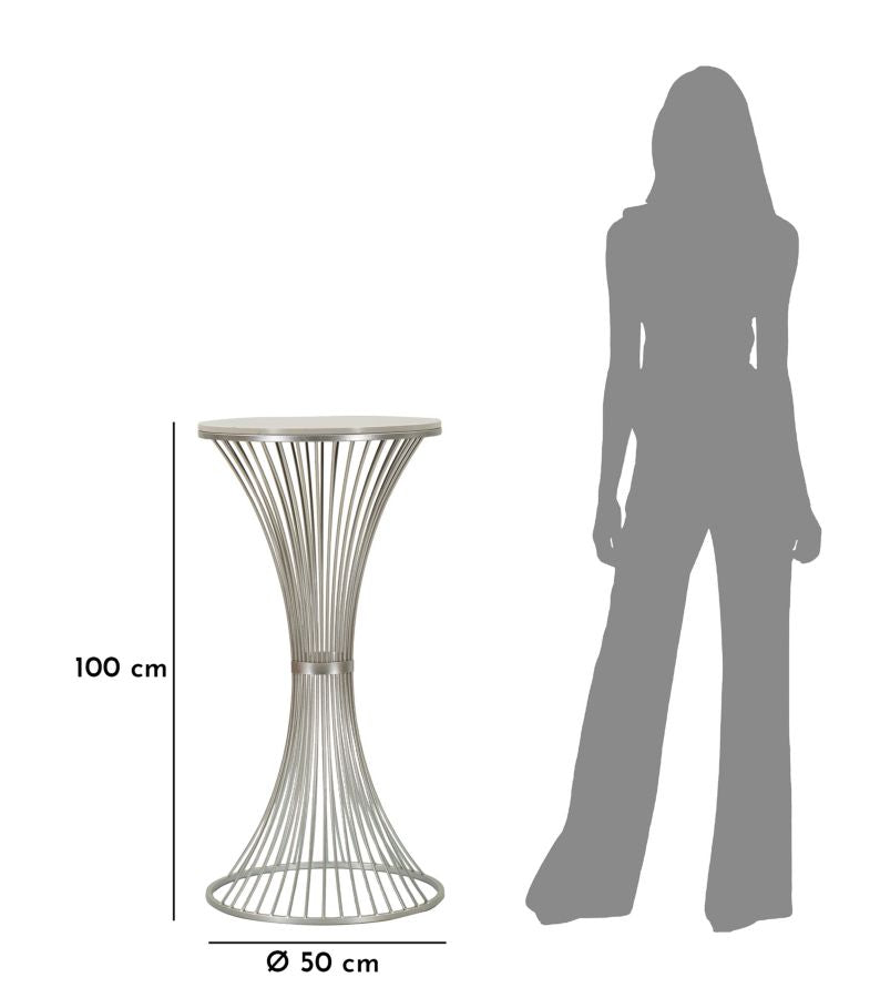 Măsuță Mauro Ferretti Funnel, Argintiu, Ø50 cm