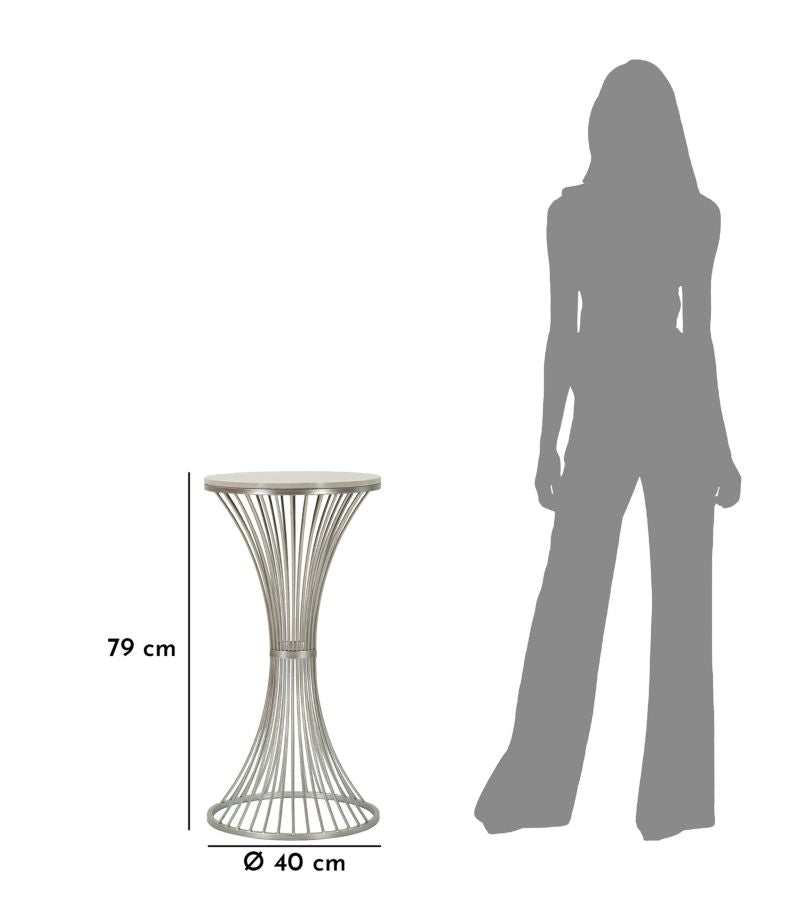 Măsuță Mauro Ferretti Funnel, Argintiu, Ø40 cm