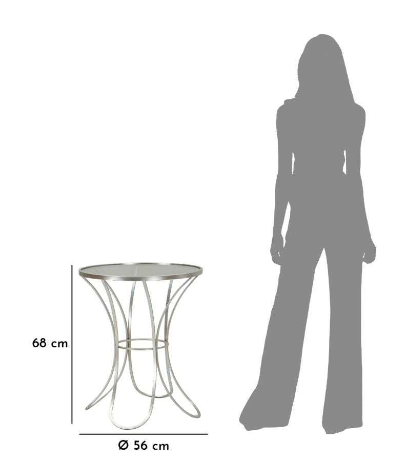 Măsuță Mauro Ferretti Trixy, Argintiu, Ø56 cm