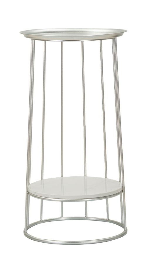 Măsuță Mauro Ferretti Towery, Argintiu, Ø40 cm