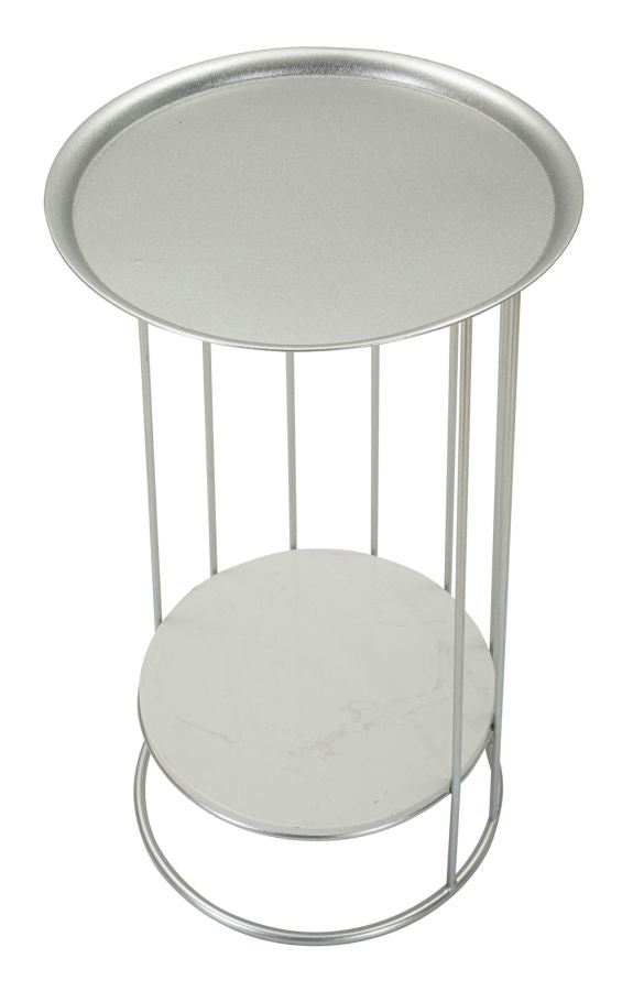 Măsuță Mauro Ferretti Towery, Argintiu, Ø40 cm
