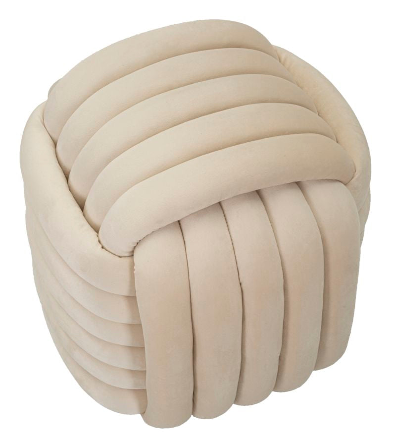 Taburet Mauro Ferretti Softy, Crem, 45x45 cm