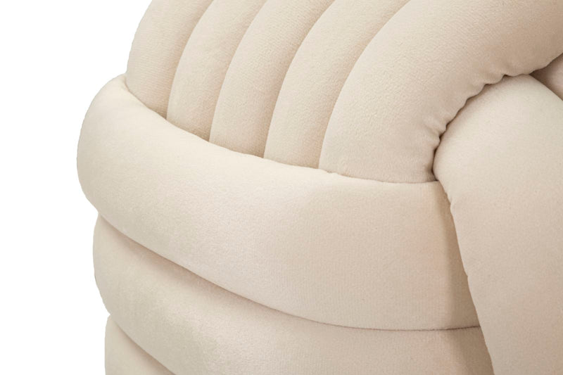 Taburet Mauro Ferretti Softy, Crem, 45x45 cm