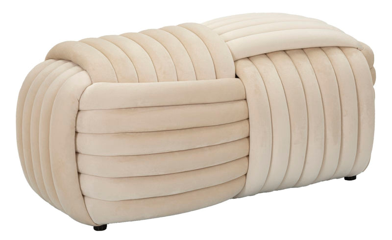 Bancă Mauro Ferretti Softy, Crem, 90x45 cm
