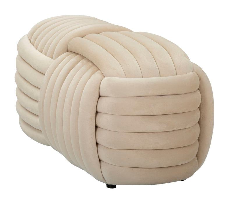Bancă Mauro Ferretti Softy, Crem, 90x45 cm