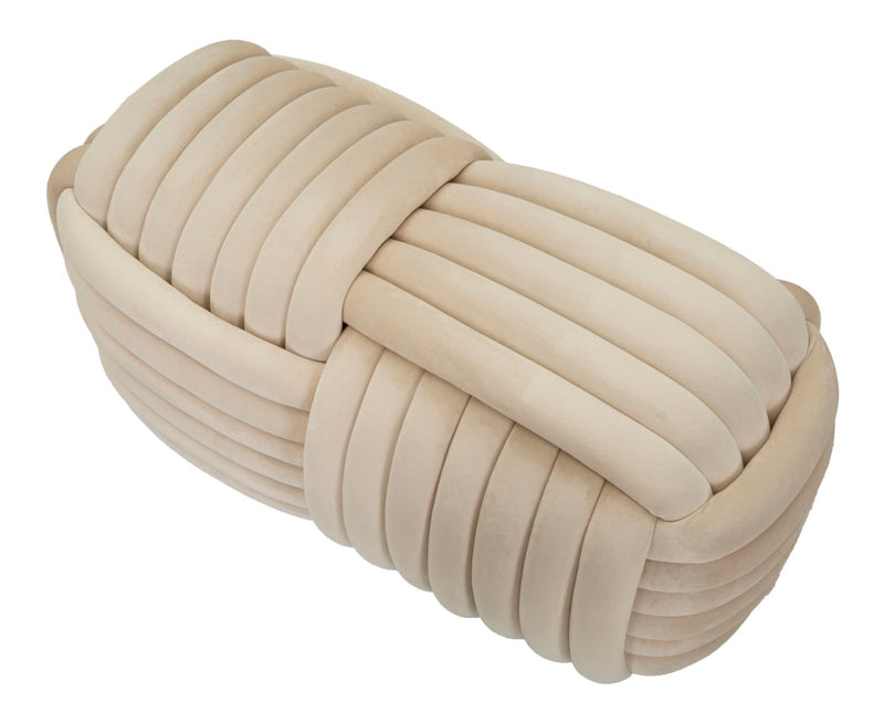 Bancă Mauro Ferretti Softy, Crem, 90x45 cm