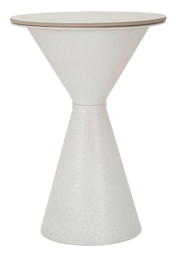 Măsuță Mauro Ferretti Dublu, Alb, Ø44 cm
