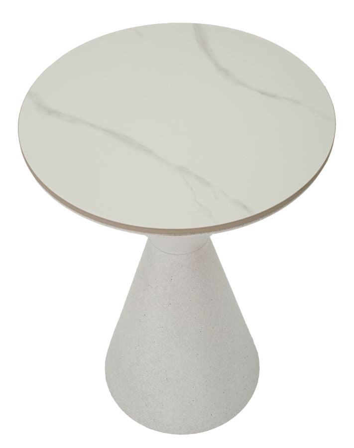 Măsuță Mauro Ferretti Dublu, Alb, Ø44 cm