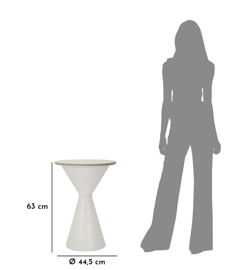 Măsuță Mauro Ferretti Dublu, Alb, Ø44 cm