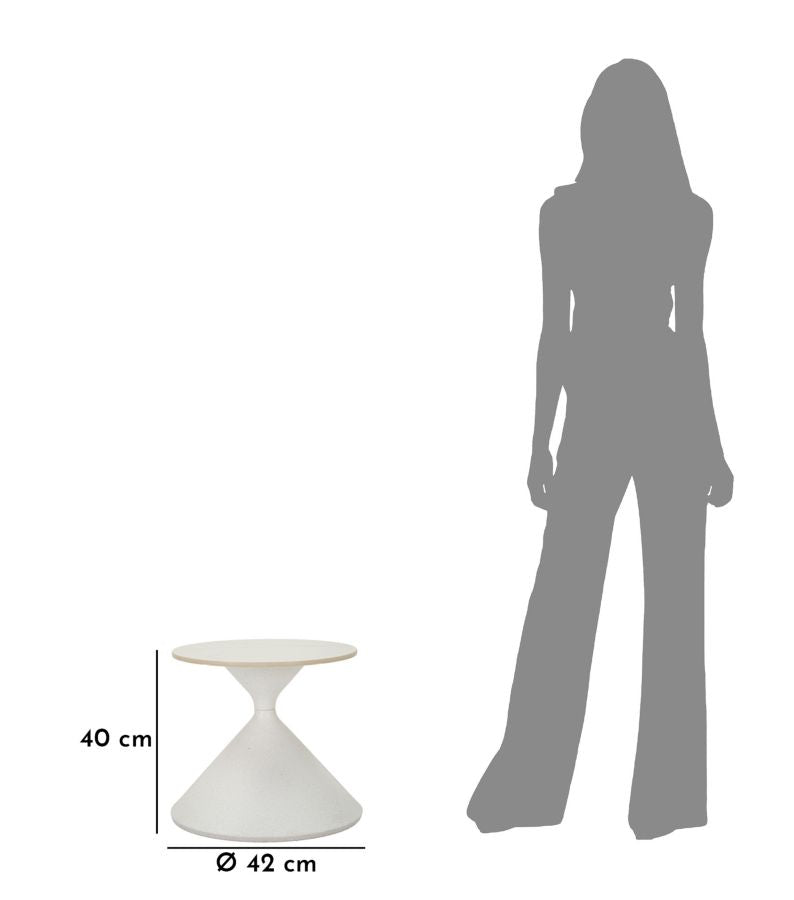 Măsuță Mauro Ferretti, Alb, Ø42 cm