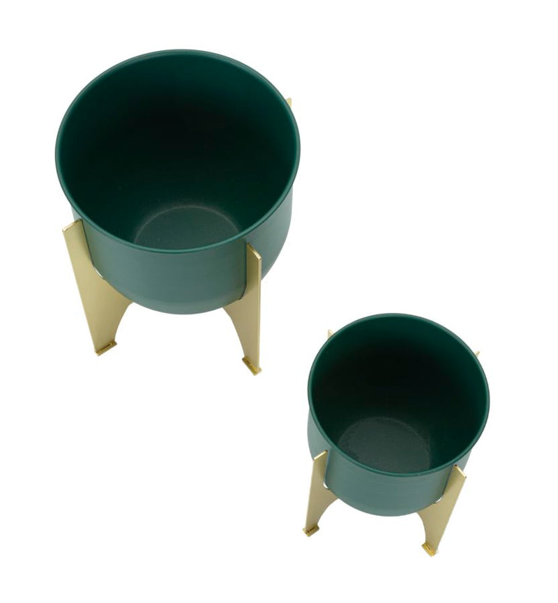 Suport Vaze Mauro Ferretti Grent Shet, Verde/Auriu, Ø24 cm